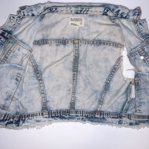 Blue notes | Distressed Cropped Jean Vest - Picture 2 of 5